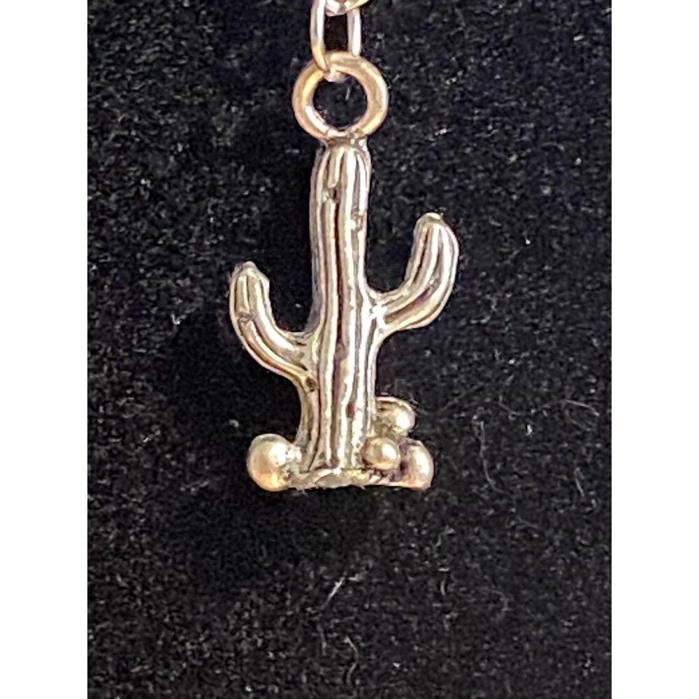 Silver Cactus Pendant Necklace - Chain - Quirky & Cute Jewelry